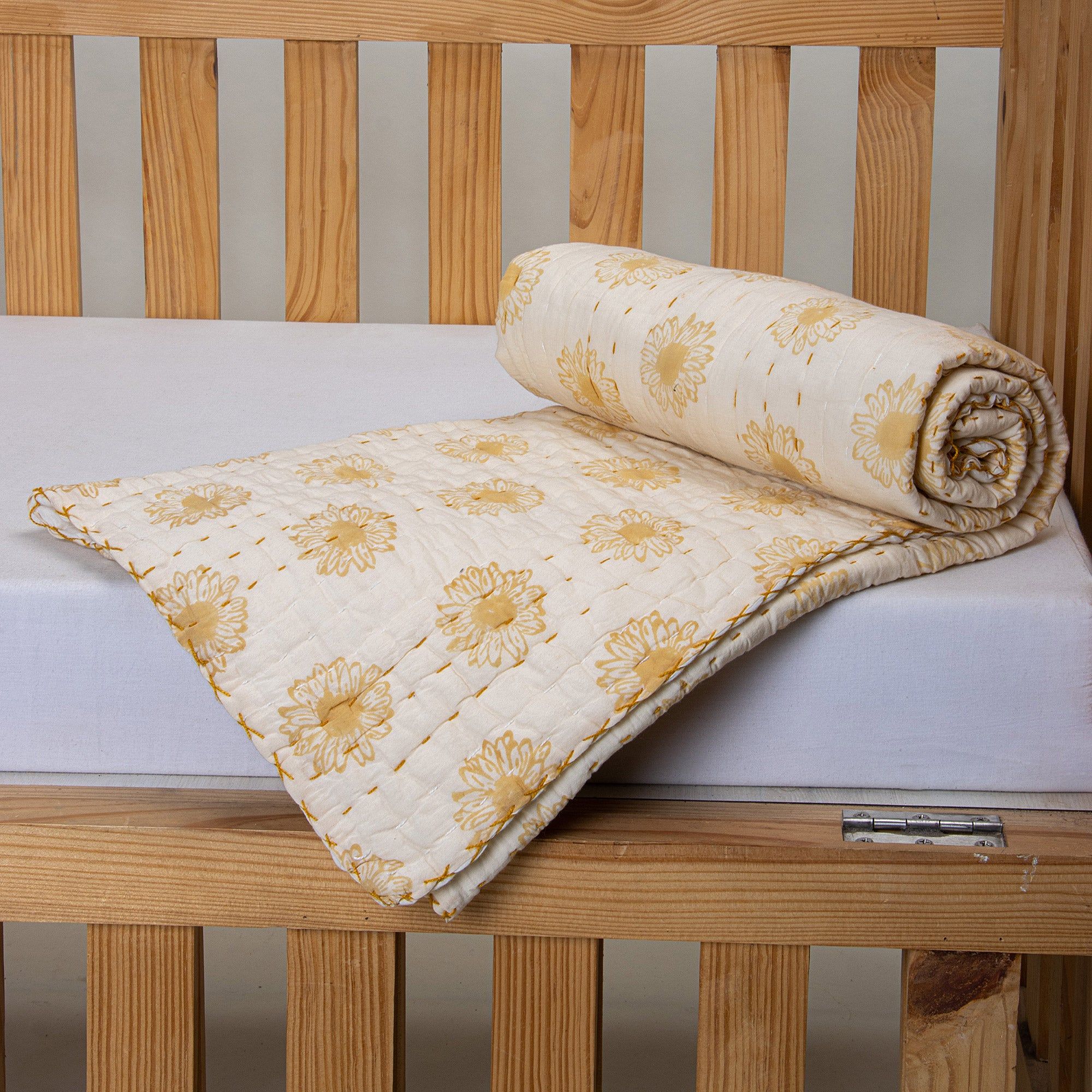 Sun Flower Soft Mulmul Cotton Newborn Baby Blankets 087